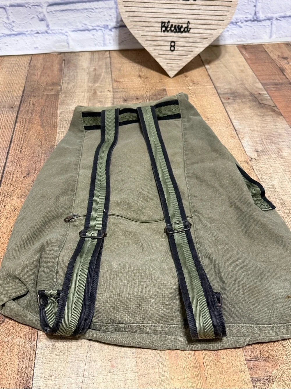 Zodiac Army Olive Drab Canvas Drawstring Backpack Rucksack ZA03-98967-1245